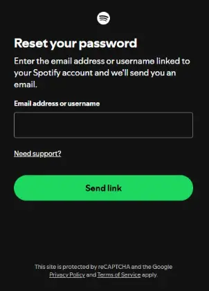Spotify Password Reset